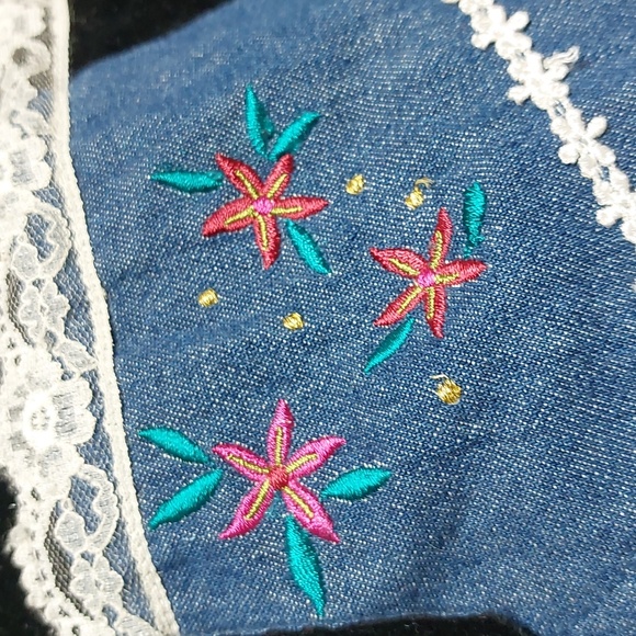 Vintage Denim and Velvet Vest Academia Alt Cottagecore - Picture 8 of 13